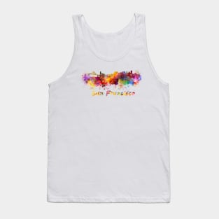 San Francisco skyline in watercolor Tank Top